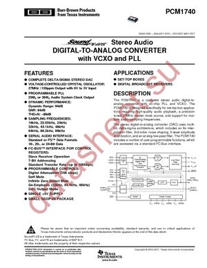 PCM1740E/2K datasheet  